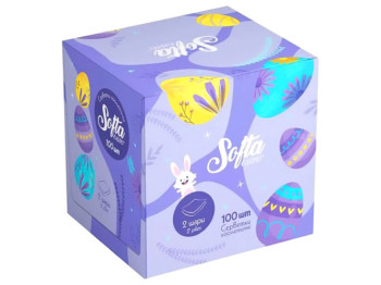 Серветки косметичні Softa Chisto Easter, сухі, 2-х шарові, 100шт