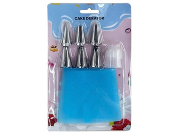 Мішок кондитерський з насадками, 12x19см (ціна за набір 8 предметів)