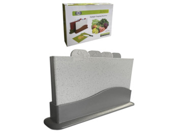 Набор досок разделочных на подставке Granite, пластик, цвет серый (цена за 4шт)