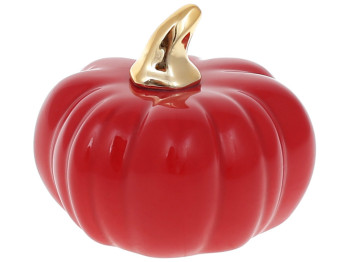 Декор Гарбузик, 7см, колір - червоний глянець із золотом