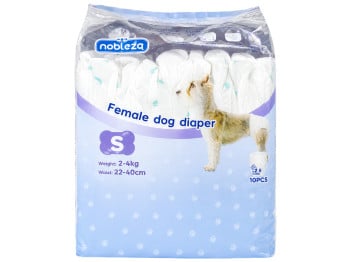 Підгузки для собак Nobleza, розмір S, 39×30см, 2-4 кг, 10шт, (ціна за упаковку)
