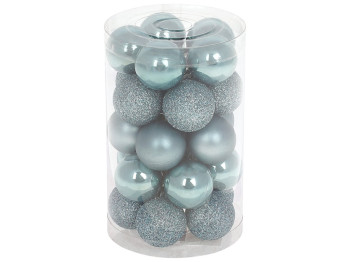 Набір ялинкових куль 3см, колір - блакитний світанок (ціна за набір 25шт)