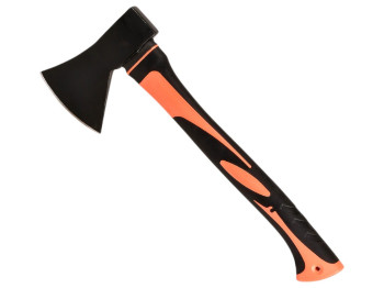 Топор туристический, металл и пластик, 600г, длина 350мм, цвет черно-оранжевый