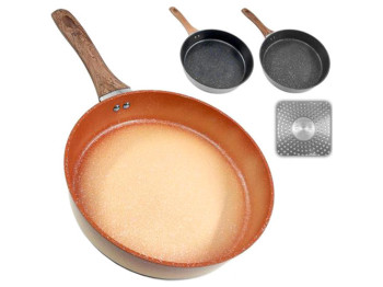 Сковорода лита кераміка Meteorite інд.дно, 20x4,5см