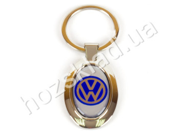 Брелок металевий з силіконовою наклейкою "VOLKSWAGEN" 84492
