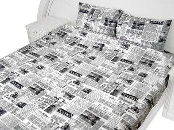 Комплект постельного белья 100% хлопок. евро Газета, 2 наволочки 70х70см