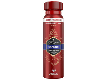 Дезодорант аэрозольный Old Spice Captain, до 48 часов, без алюминия, свежий морской аромат, 150мл