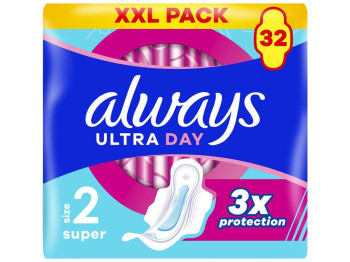 Прокладки гигиенические Always Ultra Day Super, с ароматом, 5 капель, размер 2, 32шт