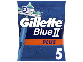 Станок для бритья Gillette Blue II Plus, одноразовый, 2 лезвия, с алое вера и витамином Е, 5шт