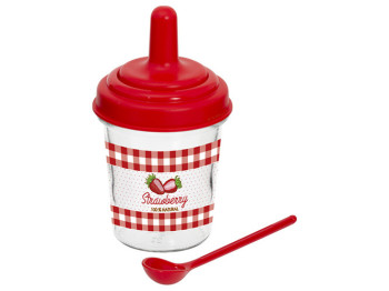 Банка Herevin Jam Strawberry, з ложкою, 320мл, 8699038081789