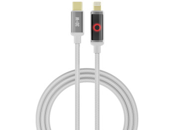Кабель зарядный Yoki Smart Pulse, Type-C - Lightning, Led-индикатор, 30Вт, 1,2м