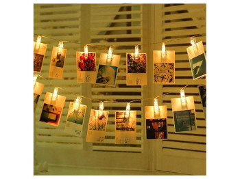 Гірлянда світлодіодна Прищіпки, жовта, 3м, 20led, 2AA