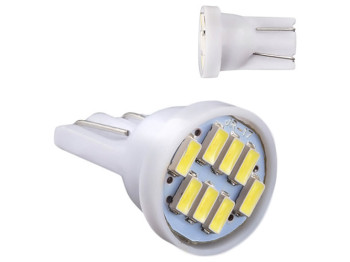 Лампа Pulso габаритная, LED T10, 8SMD-3014, 12v, 1,5w, 48lm, белая