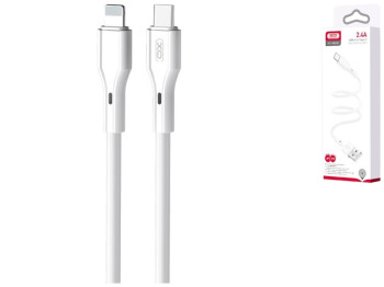 Кабель XO NB230 Rock Series Lightning 2.4A, Бiлий
