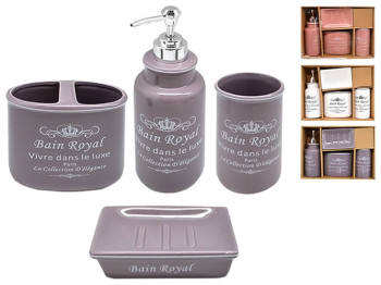 Набор для ванной Bain Royal, 19x7/10x11,5x5,5/12x7/12x8x3,5см (цена за набор 4 предмета)