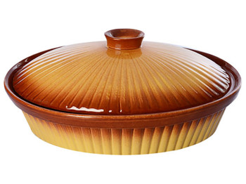 Сотейник с крышкой керамический Ethno Organic 34х22х8,5см 3л
