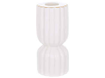 Подсвечник керамический фигурный (свеча 22мм), D5,5x12см, цвет - белый