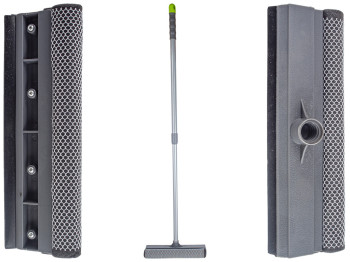 Швабра для окон с мочалкой телескопическая 1м