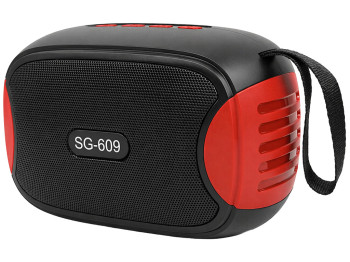 Колонка беспроводная, Bluetooth 5.3, аккумулятор 1200мАч, пластик, 15,3×8,8×10см, цвет черно-красный