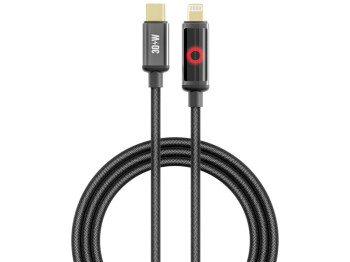 Кабель зарядный Yoki Smart Pulse, Type-C - Lightning, Led-индикатор, 30Вт, 1,2м
