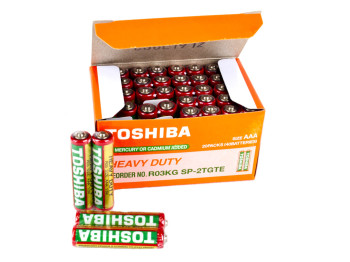 Батарейка сольова TOSHIBA, 1,5V, AAA, R03 (ціна за спайку 2шт)