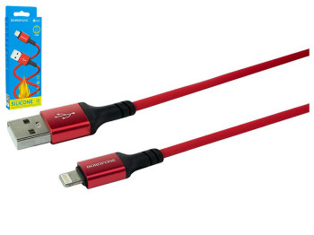 Кабель USB Borofone BX83 Silicone Lightning 2.4A, Красный