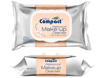Салфетки влажные Ultra Compact Make-Up, для снятия макияжа, с клапаном, 25шт