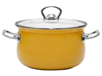 Кастрюля эмалированная со стеклянной крышкой Infinity Honey D20см 3,7л SCE-P351 73151