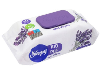 Салфетки влажные для кожи рук и тела Sleepy Lavender, аромат лаванды, с клапаном, 120шт