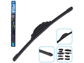 Щетка стеклоочистителя бескаркасная VITOL ULTRA 13", 33см, 9 адаптеров (VU-13330)