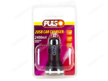 Автомоб. зарядное устройство - перех. от прикур. PULSO C-2402BK 2USB (12/24V - 5V 2,4A) 82269