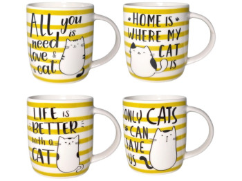 Чашка Cattss, кераміка, 360мл, 4 дизайни (ціна за 1шт)