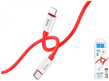 Кабель USB Hoco X87 Magic silicone PD20W Type C to Lightning, Червоний