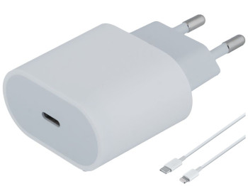 Мережевий зарядний пристрій Apple репліка PD 20W iPhone 12 Pro Max 3.0A Мятая упаковка Колір Бiлий