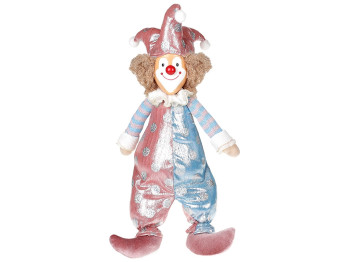 Новогодняя игрушка Клоун, 19x13x48см, цвет - розовый с голубым