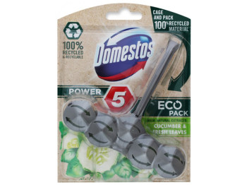 Блок для очистки унитаза Domestos Power 5+ Свежесть огурца и молодой травы 55г
