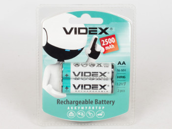 Акумулятор Videx Rechargeable AA 2500 mAh (ціна за блістер 2 шт) 4820118291802