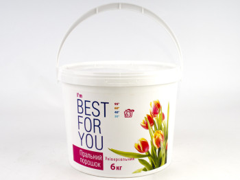 Стиральный порошок бесфосфатный универсальный "Best for You" 6кг (ведро) Чехия