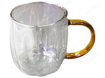Чашка полупрозрачная с серебряным напылением, 380мл