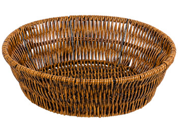 Корзина для хранения Restaer, плетеная, PVC, металл, круглая, 25×25×7 см