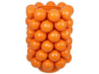 Ваза для цветов фарфоровая Orange оранжевая, D22,5×32,5см
