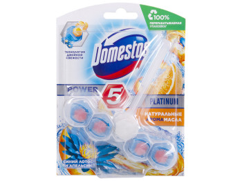 Блок для очистки унитаза Domestos Power 5 Лотос и апельсин Двойной аромат 55г