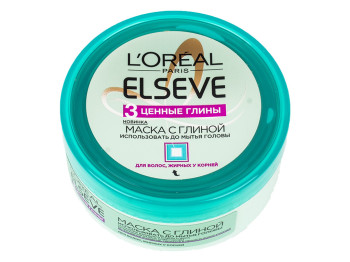 Маска LOreal Elseve "Роскошь 3 глин" для жирных корней волос 150мл