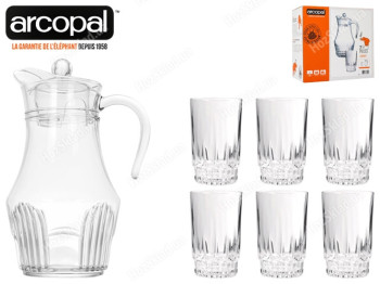 Набор для напитков Arcopal Lancier графин 1,8л и 6 стаканов 250мл (цена за 7 предметов) 35099