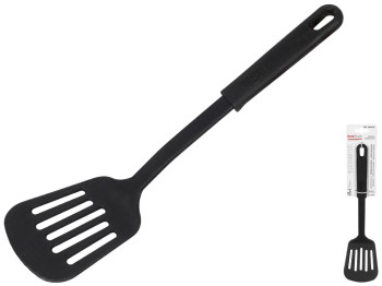 Лопатка кухонная с прорезями Kmt Style, PBT, 31,5см, цвет черный