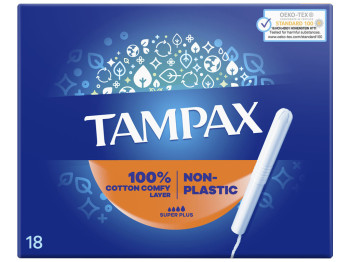 Тампоны Tampax Super Plus, с картонным аппликатором, 4 капли, 18шт