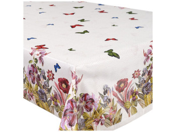 Клеенка-скатерть Fiesta, на тканевой основе, ПВХ, 1,40×1,80м, дизайн бабочки (цена за рулон)