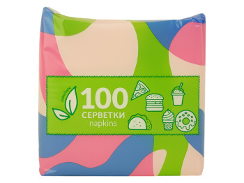 Салфетки однослойные, 100 листов, без хлора и ароматизаторов, 10х10х7см