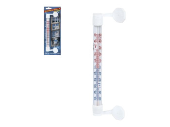 Термометр віконний, 20.5 см, циліндричний, на липучці, колір білий