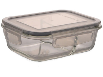 Контейнер Ecomo Thermo Box, прямоугольный, 2 секции, стекло, пластик, 640мл, 5,2×12,5×17см